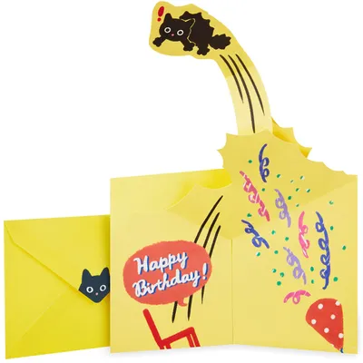 Pop Up Birthday Card (Surprised Cat)