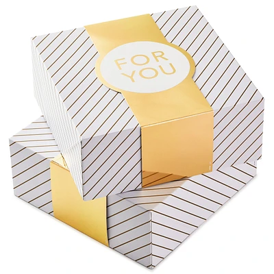 Hallmark 10" Large Gift Boxes with Wrap Bands (2-Pack: White and Gold,