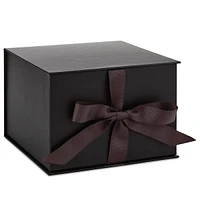 Hallmark 7" Large Black Gift Box with Lid and Shredded Paper Fill for