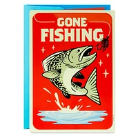 Fathers Day Card with Removable Tin Sign (Gone Fishing)