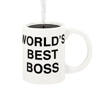 The Office World's Best Boss Coffee Mug Christmas Ornament