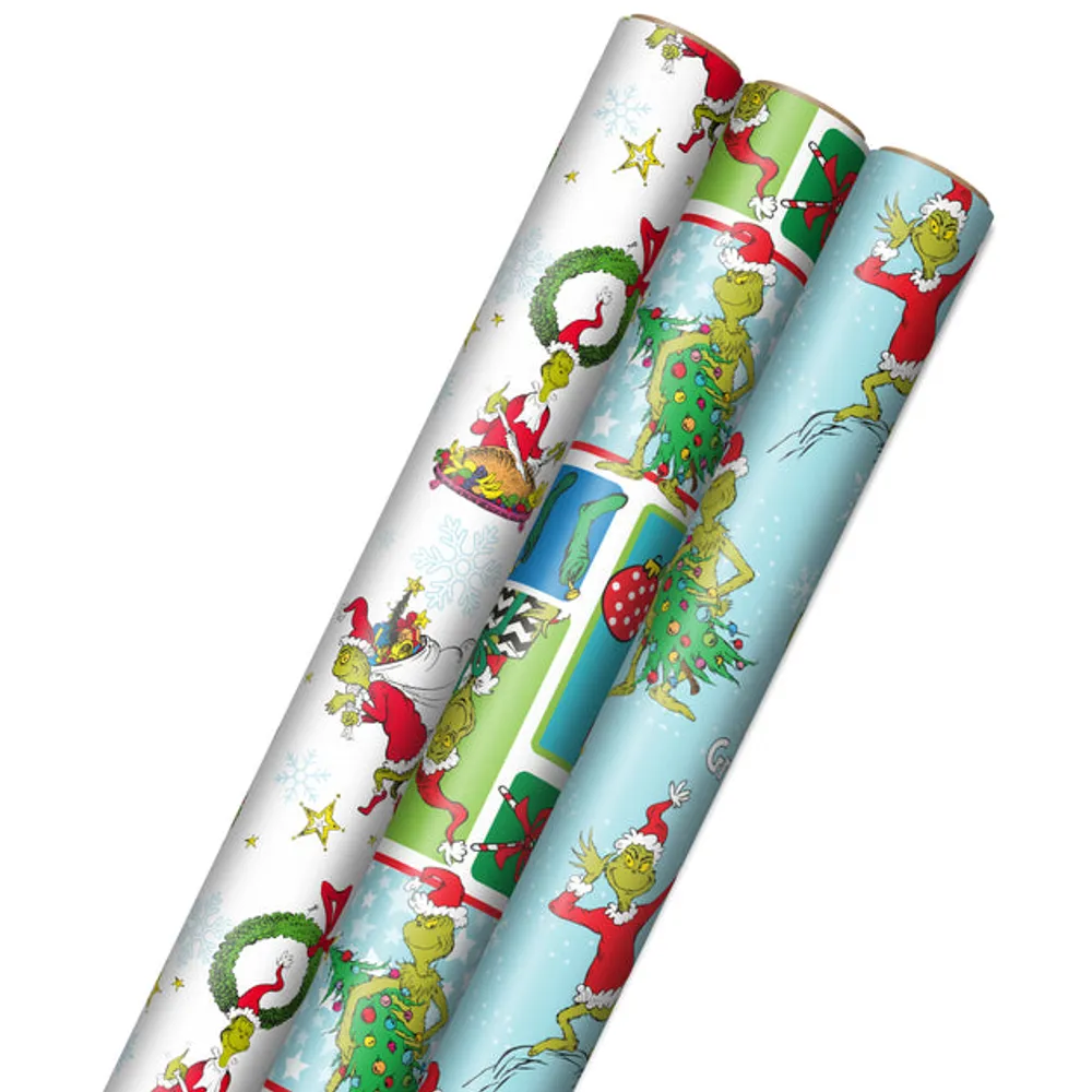 Hallmark Reversible Vintage Christmas Wrapping Paper 3-Pack