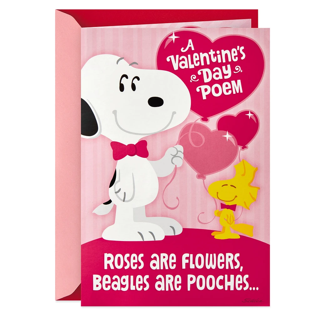 Peanuts Musical Valentines Day Card for Kids (Snoopy Hug)