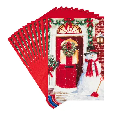 Pack of Christmas Cards, Vintage Snowman (10 Cards with Envelopes)