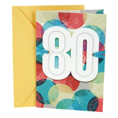 Circles 80th Birthday Card