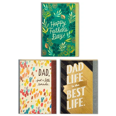 Pack of 3 Assorted Fathers Day Cards (Wonderful Dads)