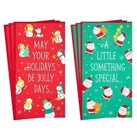 Snowmen and Santas Assorted Money Holder Christmas Cards, Pack of 6