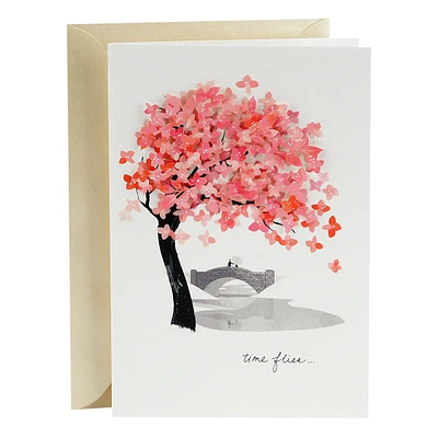 Signature Love Card, Time Flies (Romantic Anniversary Card or Birthday