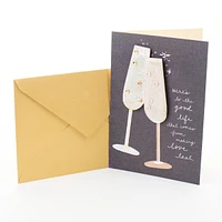 Signature Anniversary Greeting Card (Toasting Glasses)