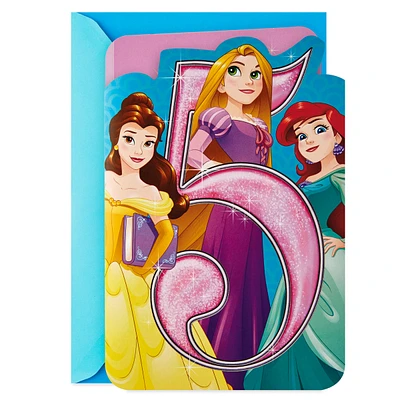 5th Birthday Card with Sound for Girl (Disney Princesses)