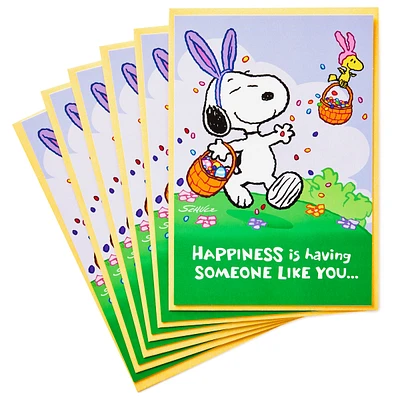 Hallmark Peanuts Pack of Easter Cards, Snoopy Jelly Beans (6 Cards wit