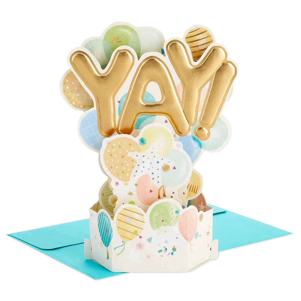 Hallmark Paper Wonder Congratulations Pop Up Card (Yay, Balloons) for