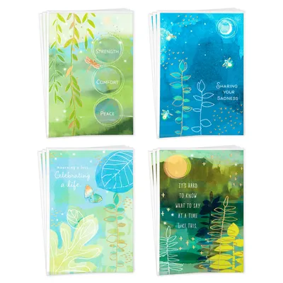 Assorted Thinking of You, Get Well, Sympathy Cards (12 Cards with Envelopes) Nature Prints