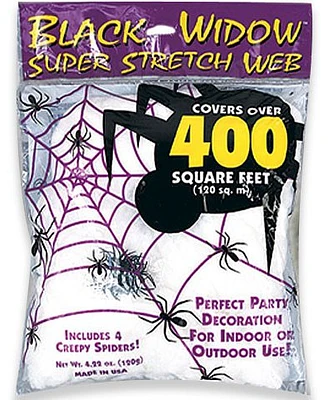 White Superstretch Spider Web Decoration