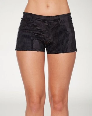 Adult Black Sequin Shorts