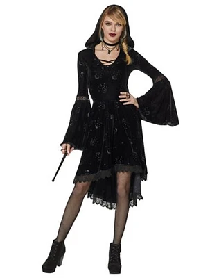 Celestial Coven Hooded Velvet Dress