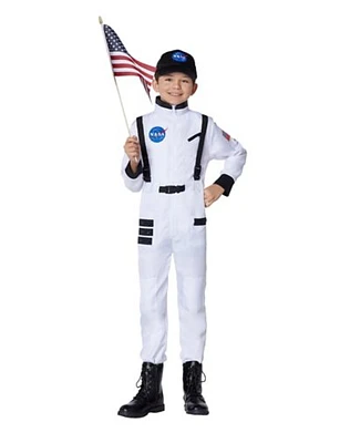 Kids White Astronaut Jumpsuit Costume