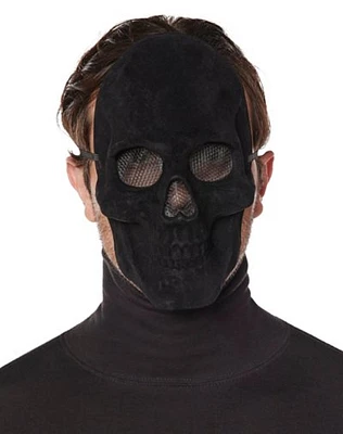 Black Velvet Skull Half Mask