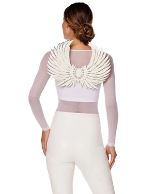 White Faux Leather Angel Wings