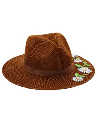 '60s Flower Embroidered Hippie Hat