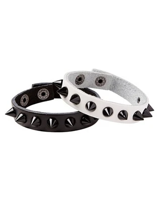 Black and White Spike Bracelets - 2 Pack