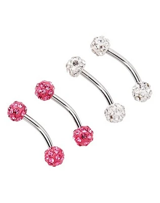 Multi-Pack CZ Curved Barbells 2 Pair - 16 Gauge