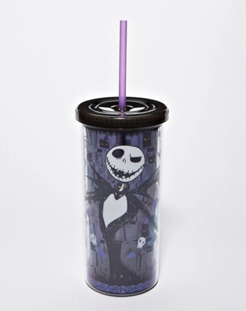 Jack Skellington Skull and Heart Cup with Straw 20 oz. - The Nightmare