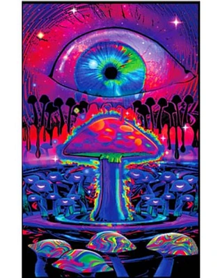 Mushroom Black Light Poster