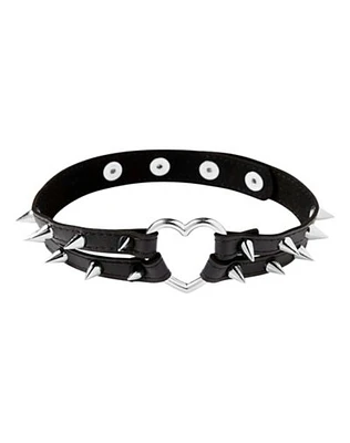 Spiked Heart Choker Necklace