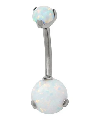 Opal-Effect Belly Ring - 14 Gauge