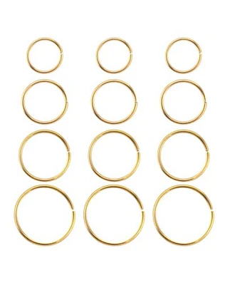 Multi-Pack Goldtone Hoop Nose Rings