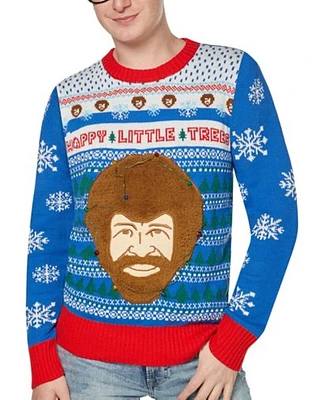 Light-Up Bob Ross Ugly Christmas Sweater