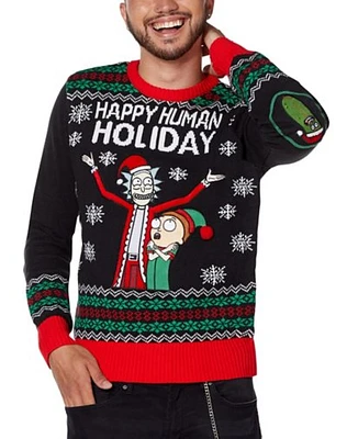 Light-Up Happy Human Holiday Ugly Christmas Sweater