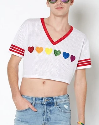 Rainbow Pride Heart Jersey T Shirt