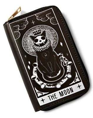 Black Cat the Moon Zipper Wallet