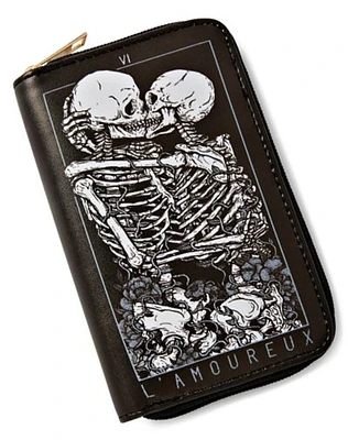 Kissing Skeletons Zipper Wallet