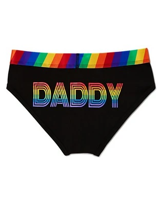 Black Rainbow Daddy Pride Briefs