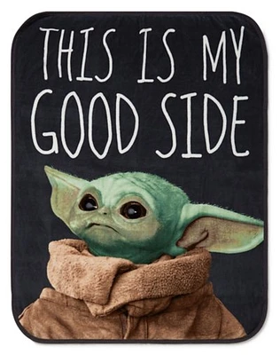 This is my Good Side The Child Grogu Fleece Blanket  The Mandalorian