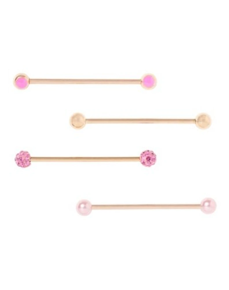 Multi-Pack Pearl-Effect Industrial Barbells 4 Pack  14 Gauge