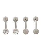 Multi-Pack CZ Titanium Barbells 4 Pack - 14 Gauge