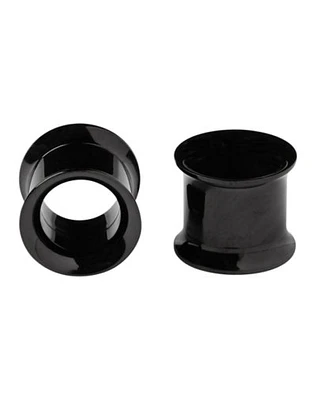 Black Screw Fit Double Flare Titanium Tunnels