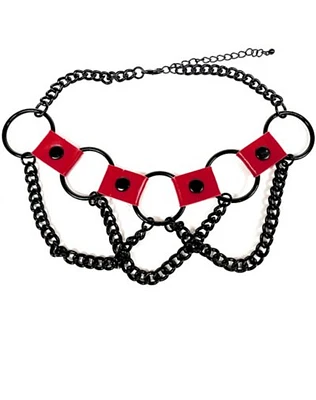 Red and Black Chain Choker Necklace