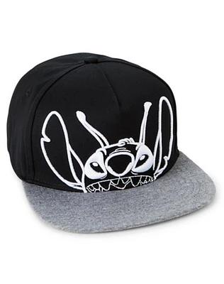 Black and White Stitch Snapback Hat - Lilo & Stitch