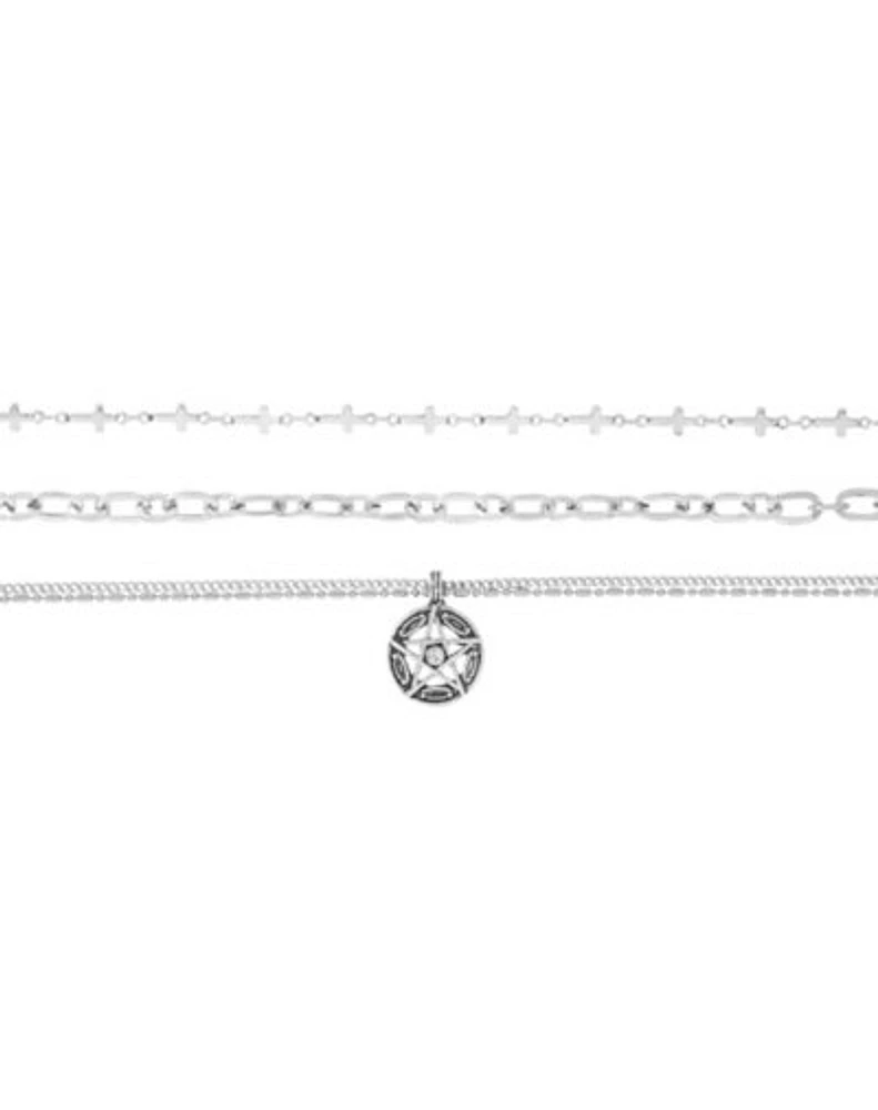 Multi-Pack Chain Pentagram Choker Necklaces - 3 Pack