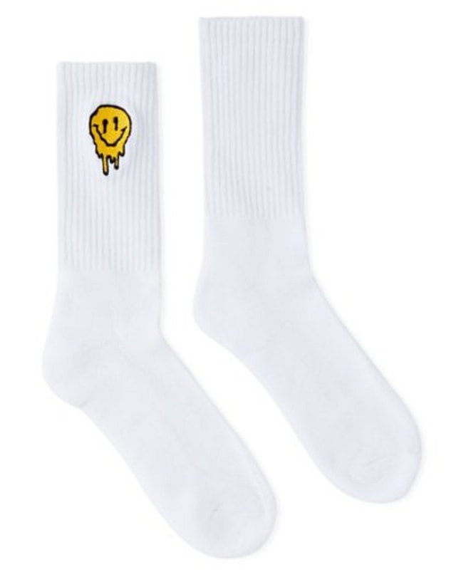 Melting Smiley Face Athletic Crew Socks