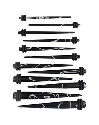 Multi-Pack Black and White Marble Taper Set