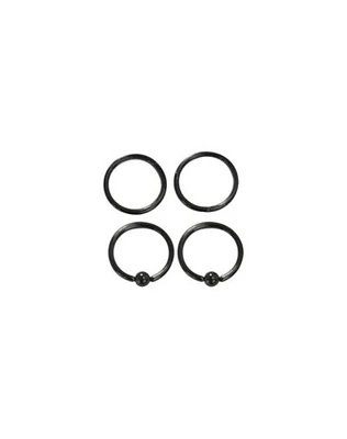 Multi-Pack Black Captive Rings - 2 Pair