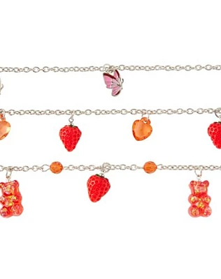 Multi-Pack Strawberry and Gummy Bear Choker Necklaces - 3 Pack