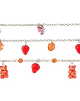 Multi-Pack Strawberry and Gummy Bear Choker Necklaces - 3 Pack