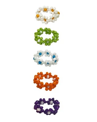 Multi-Pack Multi-Color Daisy Bead Rings - 5 Pack